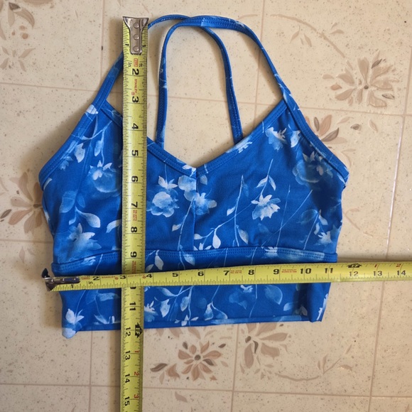 Glyder Blue and White Floral Print Sports Bra - Picture 4 of 4